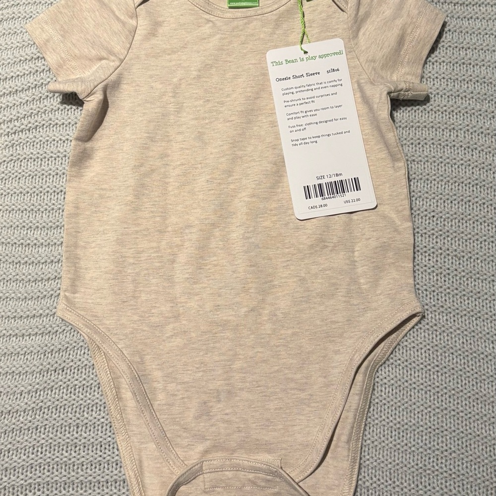 Peekaboo Beans Baby Bodysuit - Beige